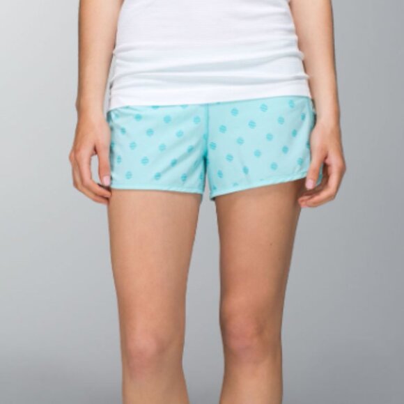 Lululemon Athletica Lululemon Run: Speed Short - Stripe Dot Printed Angel Blue - Picture 2 of 8